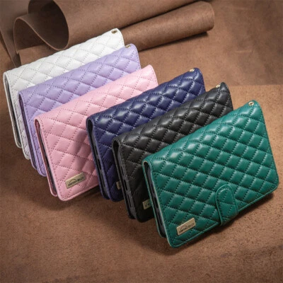 For iPhone 16 Plus 13 Pro Max PU Leather Magnetic Flip Wallet Card Phone Case - Image 1 of 4