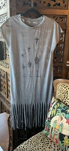 Dress Stretch Poly Knit.Giraffe.Fringed.Cap Sleeve.Bust And Hip 100 Cm. Brnd New - Picture 1 of 8