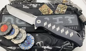Coltelli Reate K2 fresato blu titanio argento diamante satinato Tanto Washizaki cartella - Foto 1 di 13