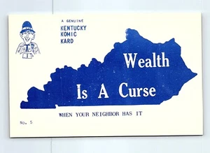 Postal Kentucky Komic Kard La riqueza es una maldición cuando tu vecino la tiene - Imagen 1 de 3