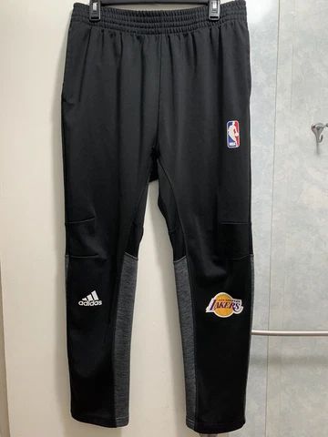 ADIDAS LOS ANGELES LAKERS NBA ON COURT WARM UP SWEATPANTS PANTS SIZE LARGE Cover