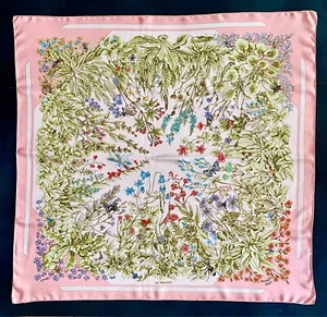 Hermès 90 Seidentuch La Prairie Schal Foulard Carré Hermes rosa - Bild 1 von 8