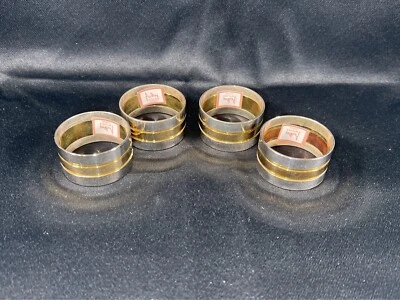 Juego (4) Anillos Servilleteros De Colección PLATO DE PLATA Y ORO AUDREY 1.75"X 1" 63449 Foto 1 de 4