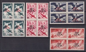 Reunion 1949 YV Airmail 45-48 Blocs of 4 MNH VF / CAT VALUE $320+ - Picture 1 of 2