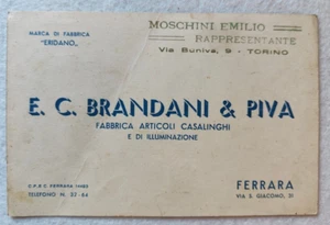 CARTOLINA PUBBLICITARIE FERRARA CASALINGHI FORNELLI BRANDANI PIVA '900 FORMATO P - Imagen 1 de 6