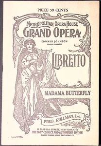 Metropolitan Opera House Grand Opera Libretto Madama Butterfly RULLMAN - Bild 1 von 2