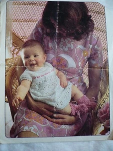 Knitting/Crochet Vintage Patterns Baby Dress Robe Bootees cutting magazine pages - Picture 1 of 5