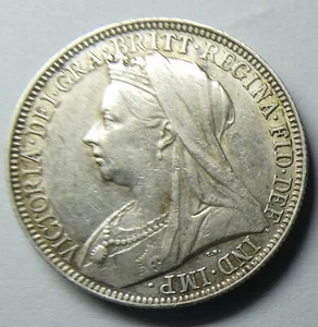 Great Britain 1897 Victoria Silver Coin Florin 2 Shillings Attractive coin,Unc - Picture 1 of 4