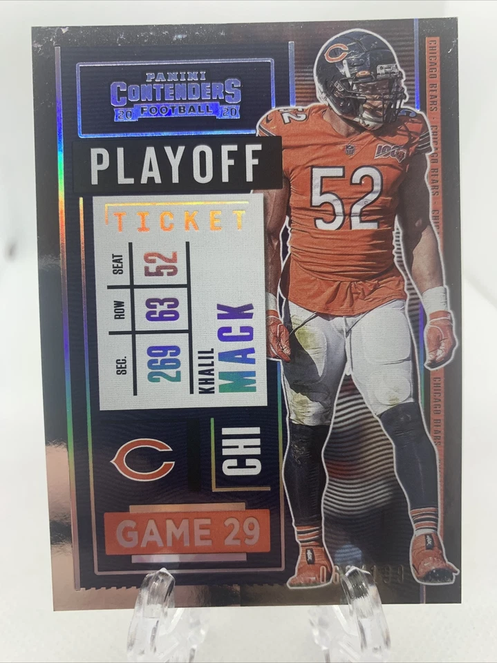 2020 Panini Contenders Football Khalil Mack Playoff Ticket /199 - Image 1 of 3