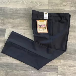 NWT Wrangler 82BK Dress Jeans Men's 44x30 Black Western Pants Polyester - Picture 1 of 11