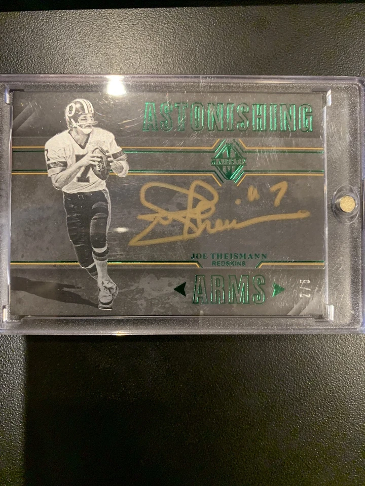 2017 Majestic Joe Theismann Astonishing Arms Green Gold Auto 2/5 - Image 1 of 2