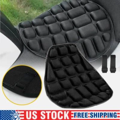 Motorcycle Gel Seat Cushion Comfort Breathable Pressure Relief Shock Pad Cover - Image 1 of 4