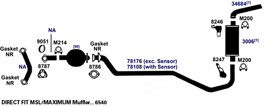 Conjunto de silenciador de escape escape AP 7671 para Hyundai Santa Fe 2006 Foto 1 de 1