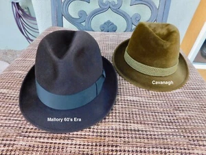 Cavanagh & Mallory Vintage Fedora's 6 7/8 - Picture 1 of 14