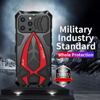 Funda resistente LUPHIE a prueba de polvo a prueba de golpes de aluminio y metal para iPhone 14 13 12 11 X Foto 1 de 4