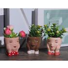 Face Flower Pot Plant Pot Head Face Planter Figurines Mini