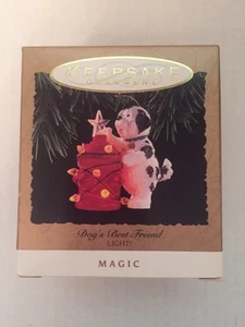 1993 Hallmark Keepsake Ornament, "Dog's Best Friend" with LIGHT MAGIC NEW/Box - Picture 1 of 3