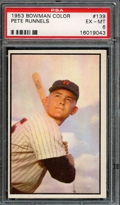 BB - 1953 Bowman Color - #139 - Pete Runnels - PSA 6 - EX-MT - Image 1 of 2