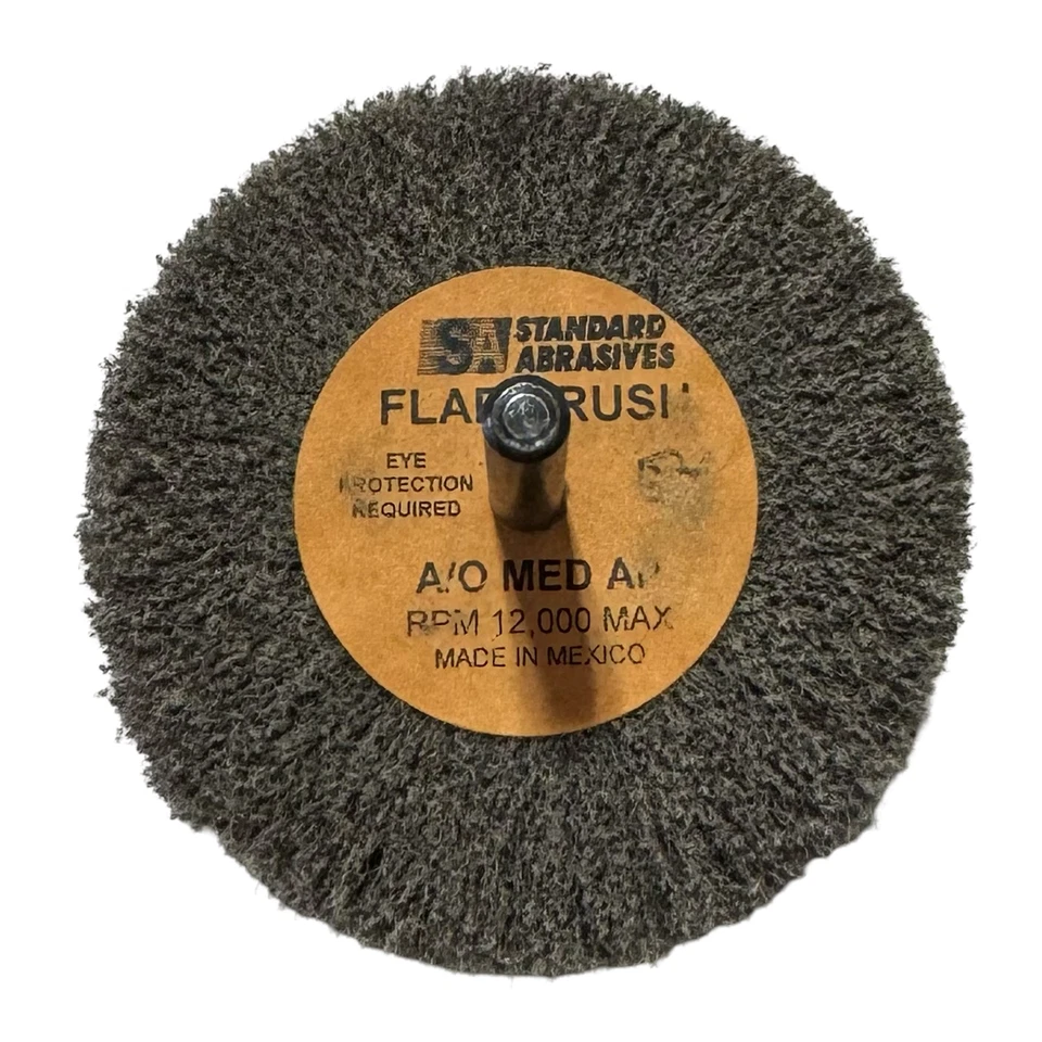Standard Abrasives 3" x 2" x 1/4" Buff & Blend Mounted Flap Brush AO MED - Image 1 of 1