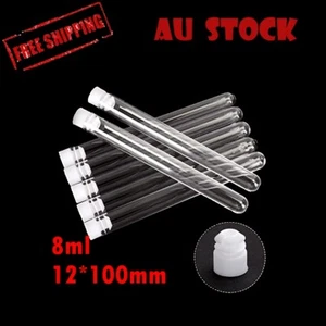 10/100x Clear Plastic Test Tubes with Caps for Bath Salt Container Vials DIY - Picture 1 of 4