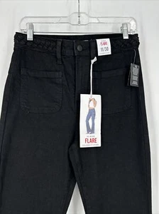 Celebrity Pink Hi-Rise Flare Black Jeans 11/30 Stretch Braid detail Boho NWT - Picture 1 of 9