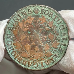 🇵🇹 Portugal Reina María I X 10 Reis 1797 Cobre KM# 309 Muy Fino - Imagen 1 de 4