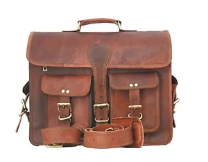 LAKECITY Leather craft 18 INCH Leather briefcase laptop messenger bag - Picture 1 of 5