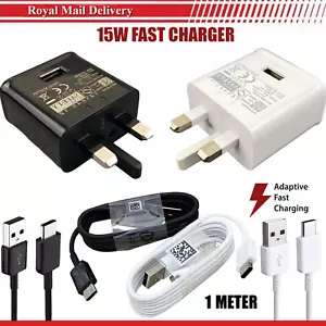 Schnellladegerät Adapter Stecker & USB Typ C Ladekabel für Samsung Galaxy Handys - Bild 1 von 14
