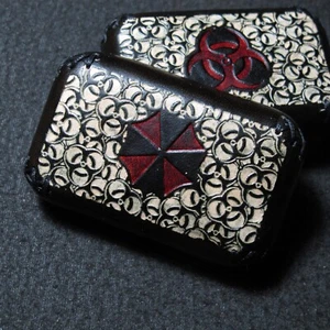 Handmade Umbrella Corporation Leather Case for Sennheiser TW4 - Biohazard Symbol - Picture 1 of 7