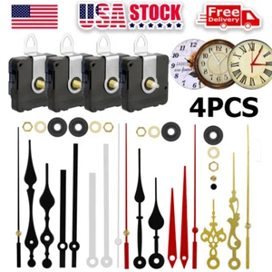 4PCS Wall Quartz Clock Movement Mechanism DIY Replacement Repair Tool Part Kit - Picture 1 of 9