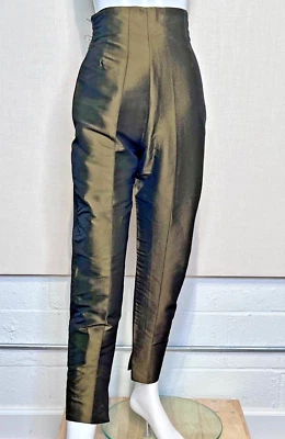 Pantalones Toreador Romeo Gigli Cintura Alta Metálicos para LINDA DRESNER Talla 42 ITALIA Foto 1 de 4