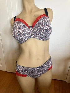 Cleo by Panache. ‘Darcy’ soft moulded balconette Bra 32GG and size 18 brief set - Picture 1 of 11