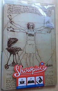 BNIB New Showpiece Tempered Glass Worktop Saver / Chopping Board - Vitruvian Man - Picture 1 of 4