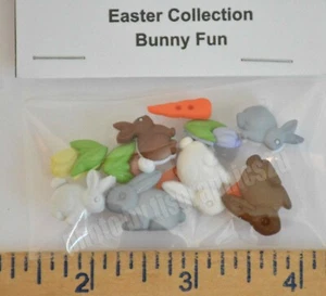 Bunny Fun / Easter Craft Buttons / Buttons Galore / Bunnies ~ Tulips ~ Carrots - Picture 1 of 2
