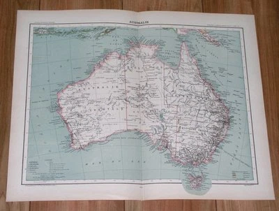 MAPA FRANCÉS ANTIGUO ORIGINAL AUSTRALIA 1907 Foto 1 de 3