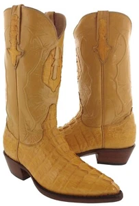 Buttercup Vaquero Vestido Botas de Cuero Cola de Cocodrilo Real Piel Exótica Rodeo Botas - Imagen 1 de 8