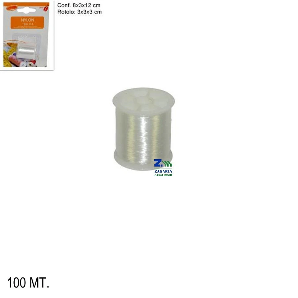 ROTOLO BOBINA FILO IN NYLON 100 MT. TRASPARENTE BIANCO MULTIUSO ART. 52323 - Immagine 1 di 1