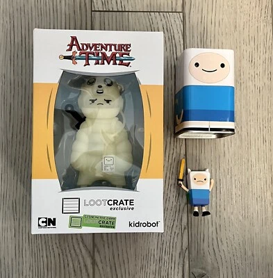 Kidrobot Hora de Aventuras Puff Jake n Lil Finn Figura Caja de Botín LOTE Exclusivo Foto 1 de 4