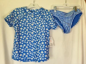 New Wonder Nation Blue Floral Rash Guard Set 2pc Many sizes - Picture 1 of 2