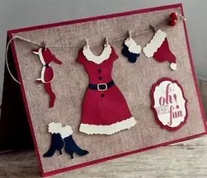Feliz Navidad Dama Disfraz Corte de Metal Troquel Transparente Libro de recortes Tarjeta Hacer Morir - Imagen 1 de 4