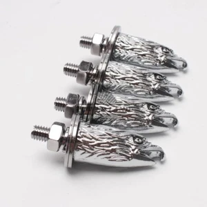 4pcs Metal Eagle Head Perno decorativo Matrícula Marco Parabrisas Asiento Tornillo - Imagen 1 de 6