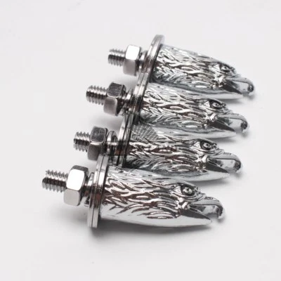 4pcs Metal Eagle Head Decorative Bolt License Plate Frame Windshield Seat Screw - Image 1 of 4