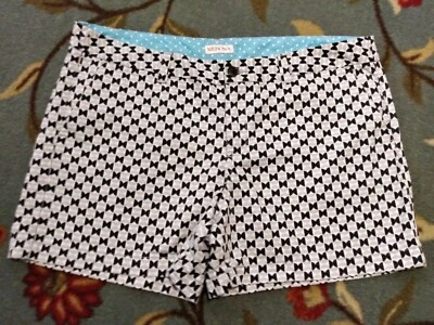 Pantalones Cortos Mujer Merona Estampado 16 Negro Gris Blanco Objetivo Geométrico 100% Algodón Foto 1 de 4