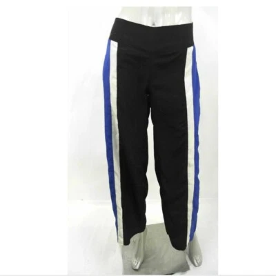 Pantalones de mujer Bar III XL negros azules a rayas informales pullup Foto 1 de 2