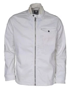 Cappotto Maglietta Nuova con Etichette G-Star Raw A Crotch Bianco Rochester Denim Cerniera M L - Foto 1 di 4