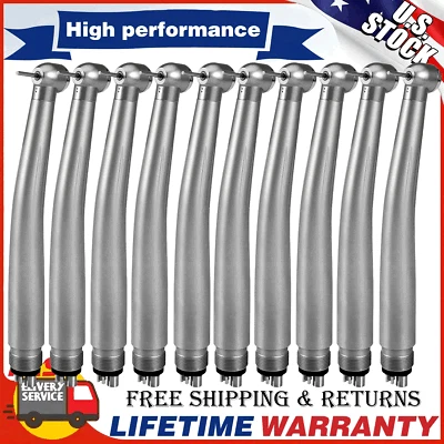 ELABPAL 10 Packs NSK Style Dental High Speed Handpiece Push Button 4Hole Air Turbine USA