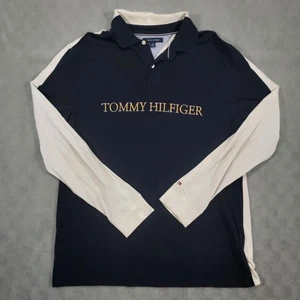 Polo Tommy Hilfiger Para Hombre XL Manga Larga Letras Doradas - Imagen 1 de 10