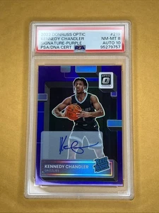 2022-23 Donruss Optic Kennedy Chandler #219 Rated Rookie Purple PSA 8 AUTO 10 - Picture 1 of 2