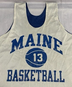 Maine University Jersey Basketball Champion Vintage Reversible #13 Large Bears - Picture 1 of 10