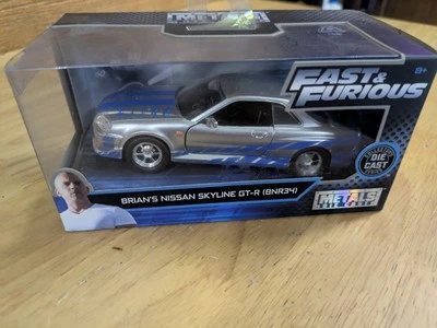 JADA -  fast and furious BRIAN´S NISSAN SKYLINE GT-R BNR34 1/32 APROX *NEW* - Image 1 of 3